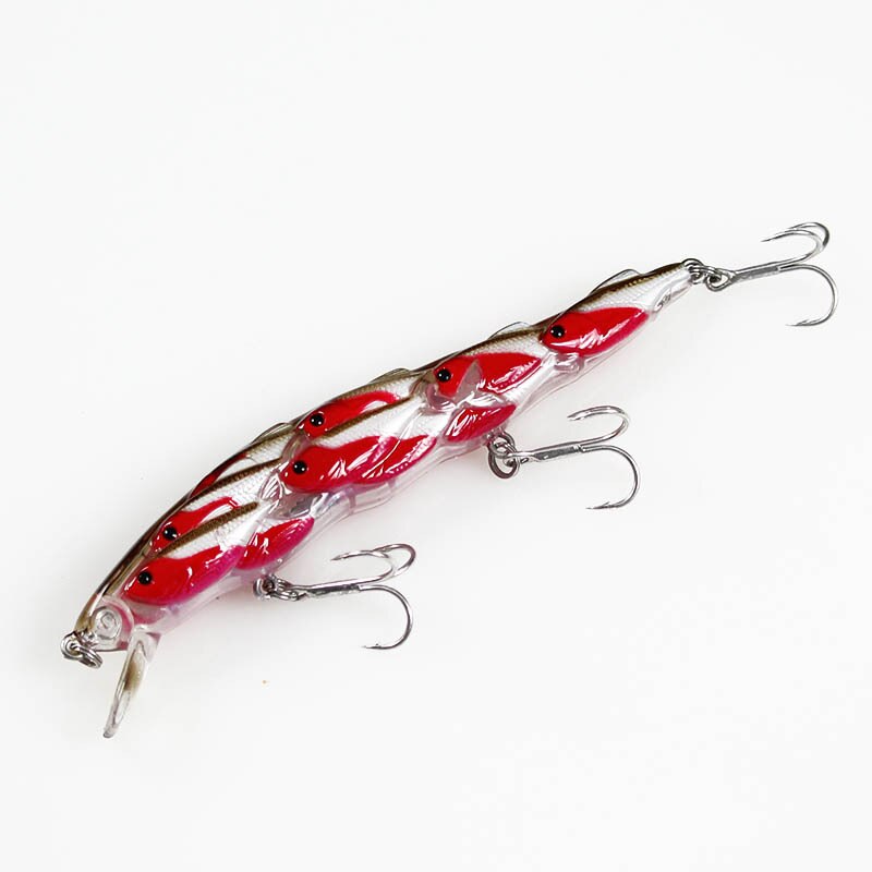 ILURE 1pcs Glass Minnow Fishing Lure Bait 15g 120mm wobbler jerkbait Suspending Pesca Lifelike isca artificial: Red