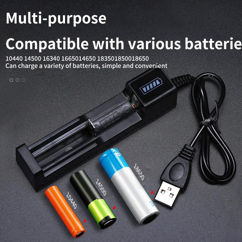 Chargeur de batterie 18650, 1/2/4 emplacements, double chargeur de batterie au Lithium Rechargeable 18650, Compatible avec plusieurs Batteries