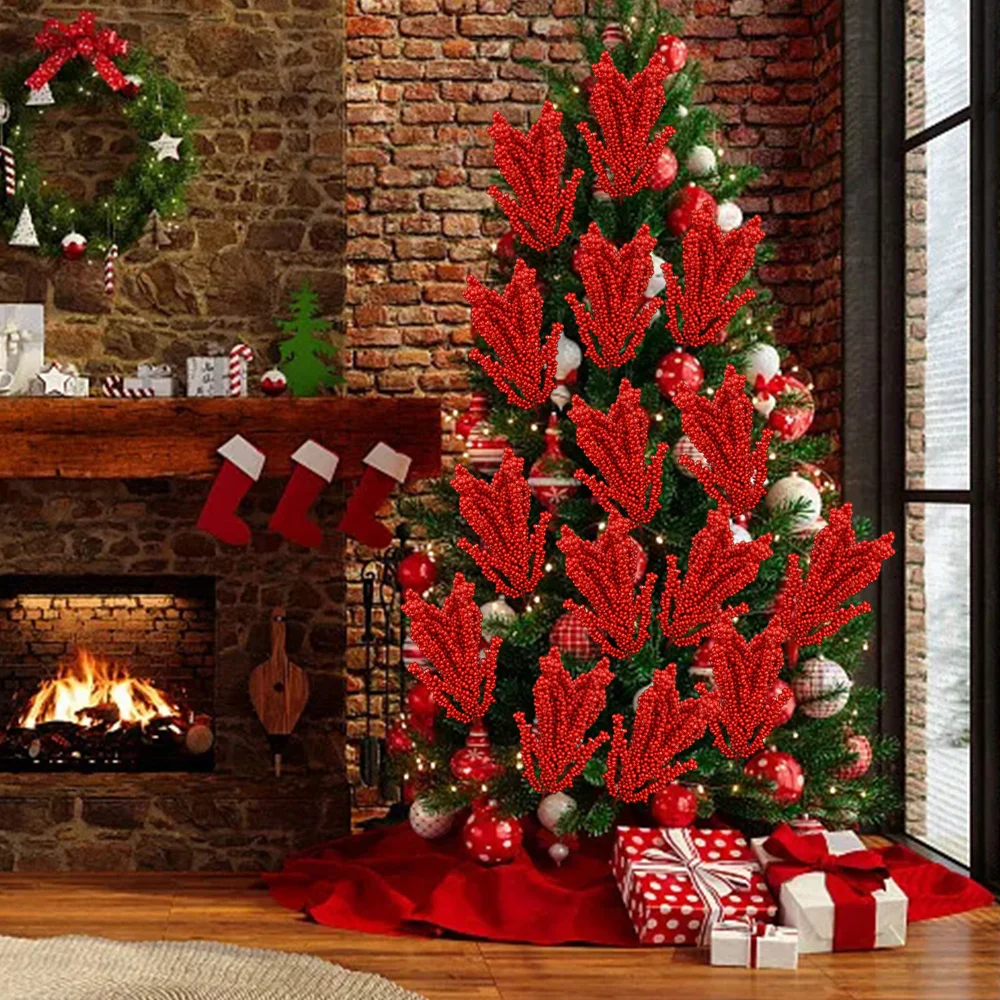 Weihnachten rot Beeren zweige knstliche Stechpalm...  Grandado