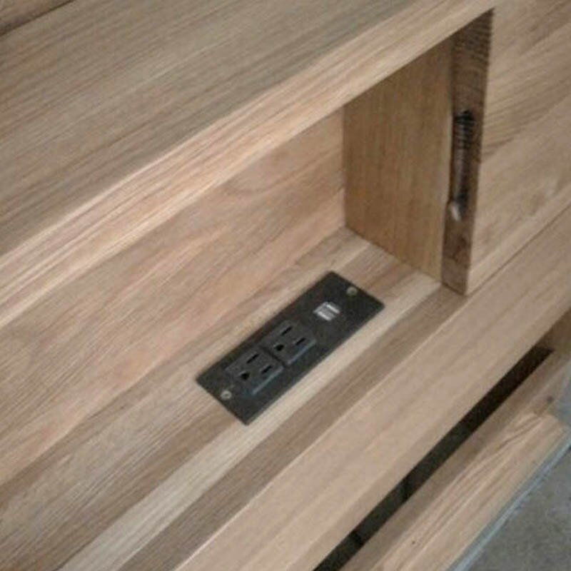 Recessed Desktop Power Grommet Data Hub Outlets, 2-Socket Dual USB Port&10 FT Power Cord (2 outlets Dual USB)