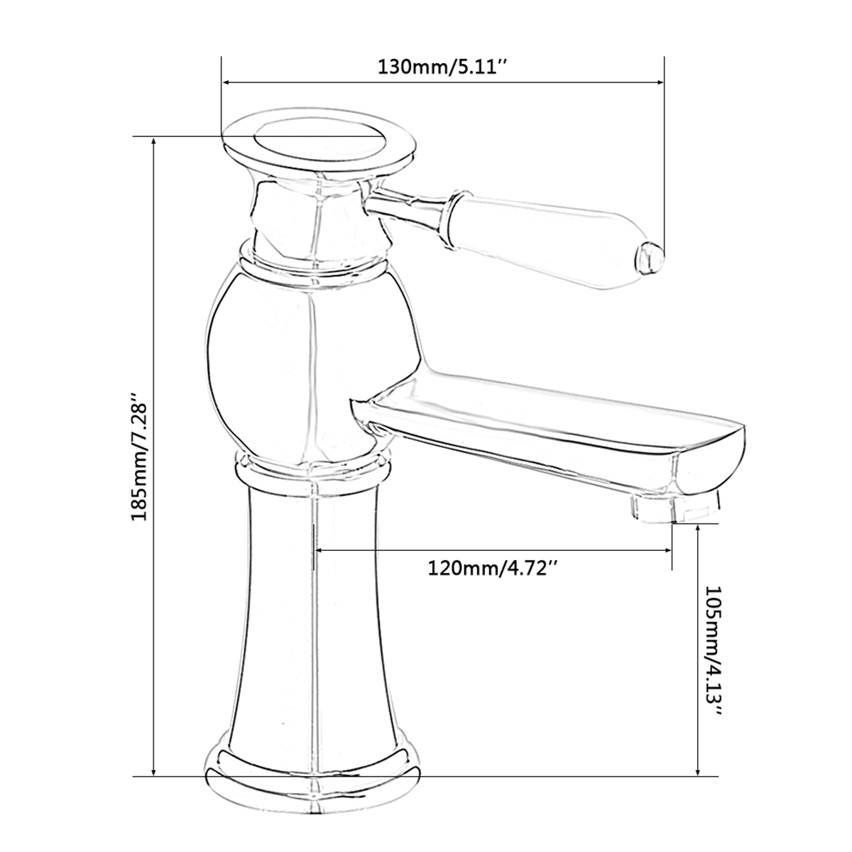 Counter Top Basin Mixer Tap Single Level Single Hole Basin Tap Ceramic single handle straight mouthed Tap for Washroom Bathroom