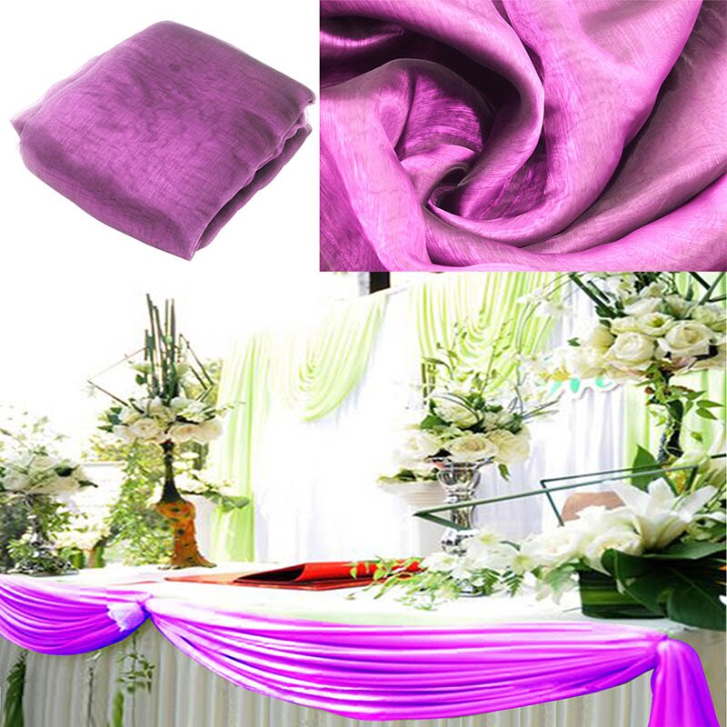 Tissu Organza avec ruban pur 10M x 1.35M | Couverture pour mariage, fournitures de décoration pour Banquet de mariage, célébrations d'hôtel: purple