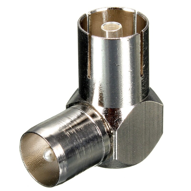 Aluminium Alloy 90 Degree Right Angled TV Cable Connector Male Coax Aerial Antenna Plug to Female Socket