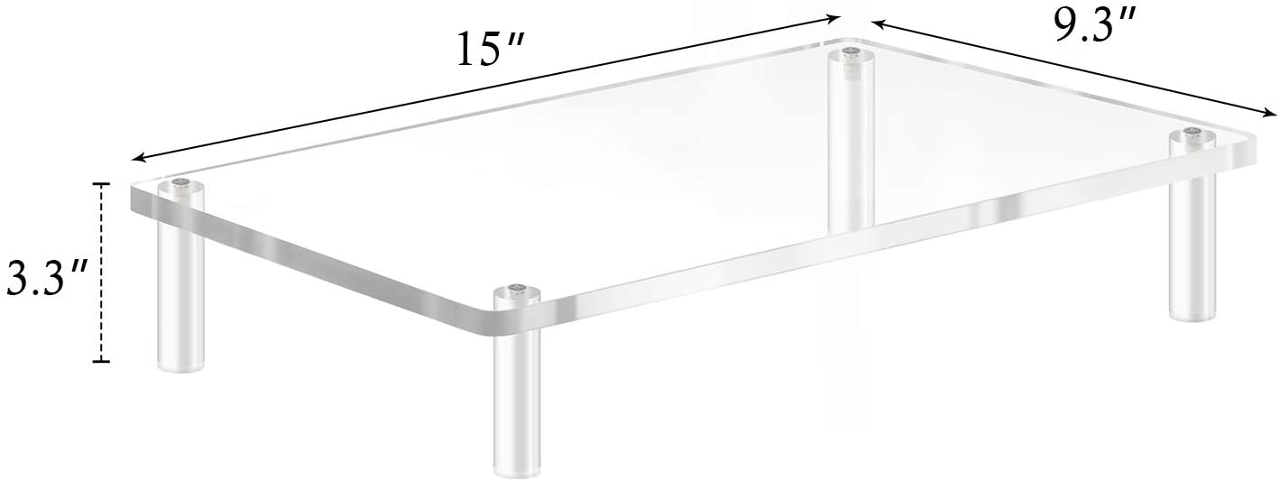 Acrylic Monitor Stand Riser Clear for Laptop iMac PC Printer Desktop Ergonomic Screen Stand Desk Riser Laptop Stand