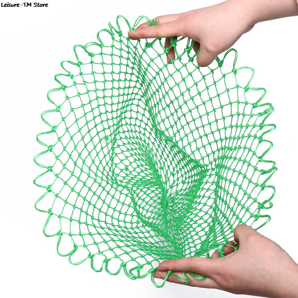 Nylon Green Fishing Nets fishing Collapsible Rhombus Mesh Hole Folding Dip Net 35/45/70 cm