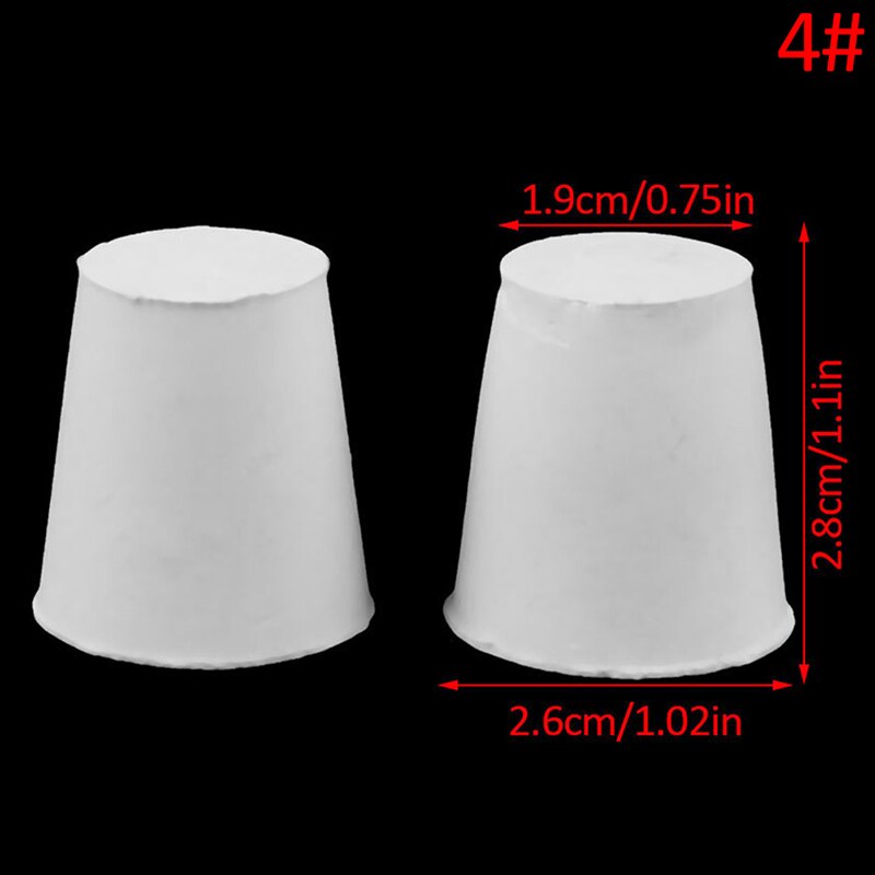 2 Pcs White Silicone Rubber Plug Stopper With Hole Airlock Bubbler Valve Wine Brew Silicone Plug Rubber Stopper: n4