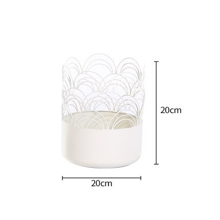 Iron Golden Flower Pot Multi-Living Room Balcony Pot Epipremnum Aureum Small Number Personality Flower Pot of Bowl Lotu: White trumpet