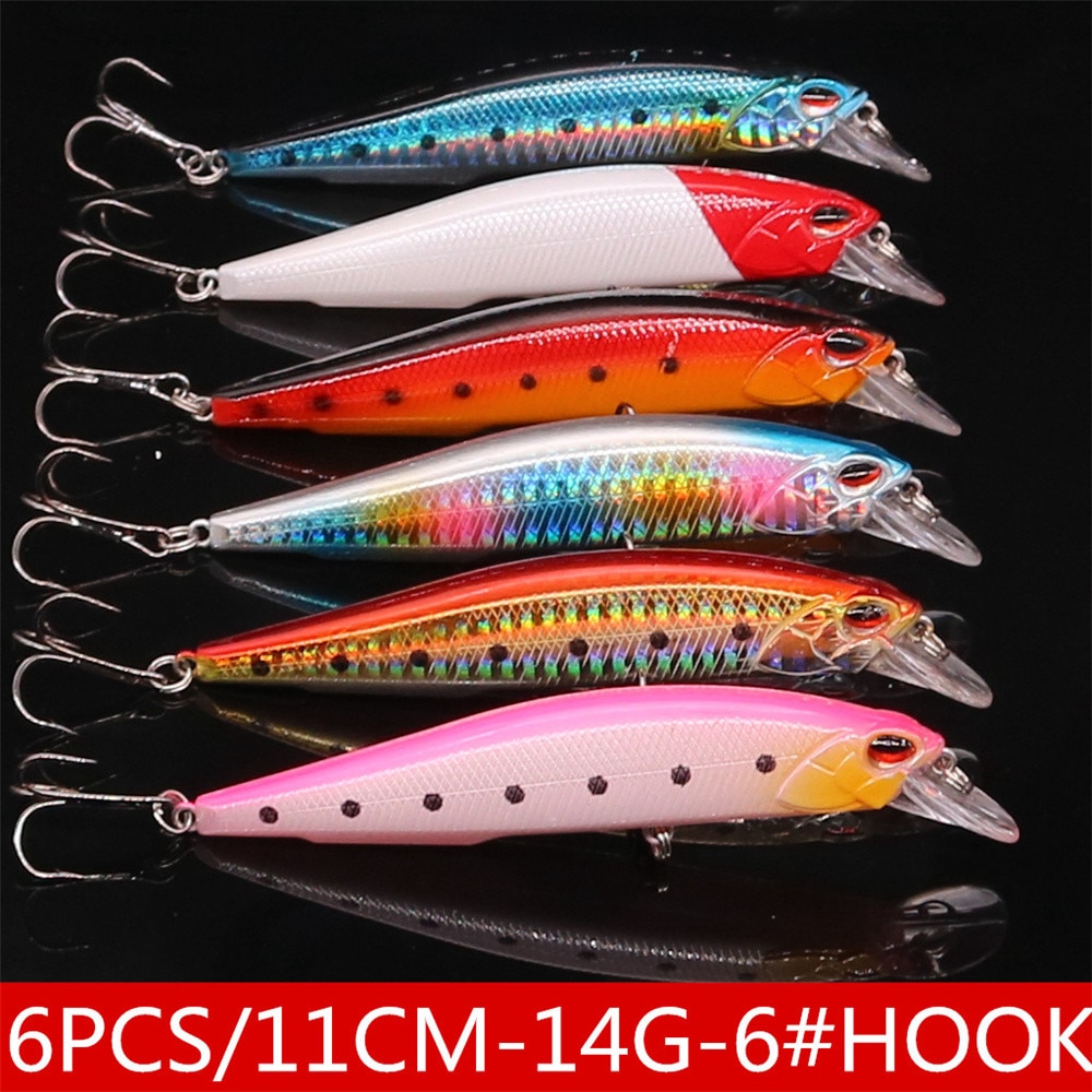 22pcs /Lot Fishing Lures Set Mixed 4 Models Minnows Hard Plastic Bait Artificial Wobblers Crankbaits Fishing Tackle