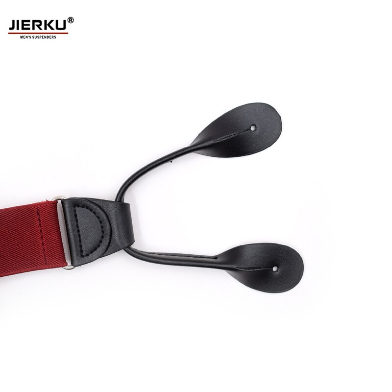 Jierku knoop bretels heren bretels zwart leren suspensorio broek riem vader/echtgenoot' s 3.5*120cm
