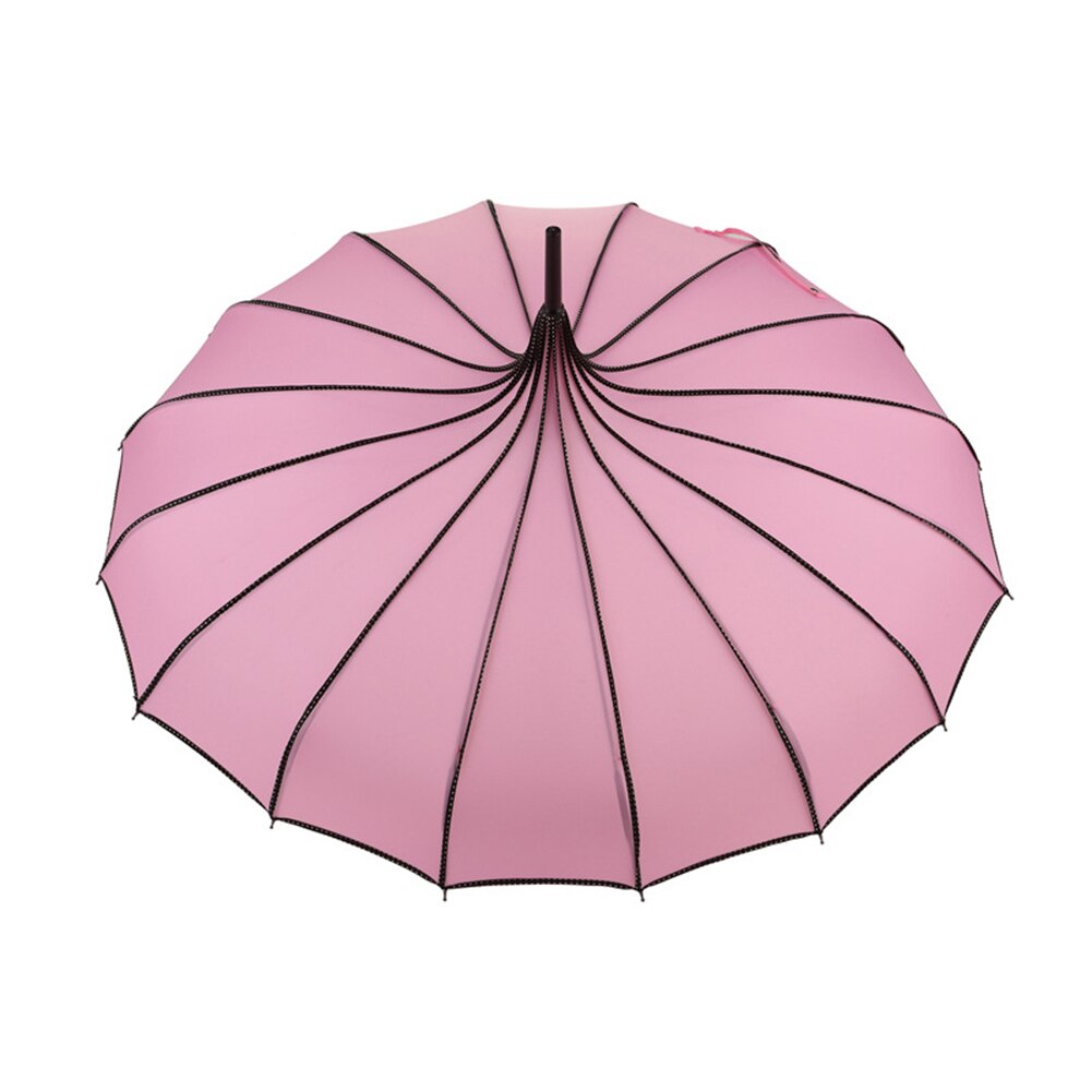 Vintage Pagoda Umbrella Bridal Wedding Party Sun Rain UV Protective Umbrella NW: Pink