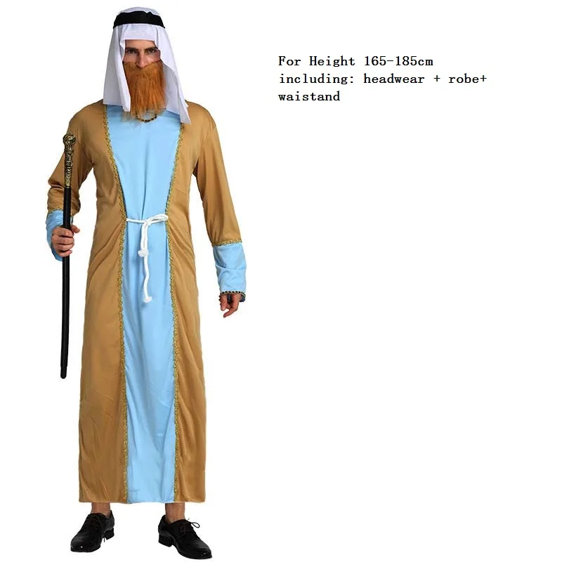 Weibliche männliche arabische Prinz Prinzessin Kleid Kostüm Erwachsene Familie Leistung Kostümich Party Kleid Rollenspiel Cosplay Halloween: Himmel Blau