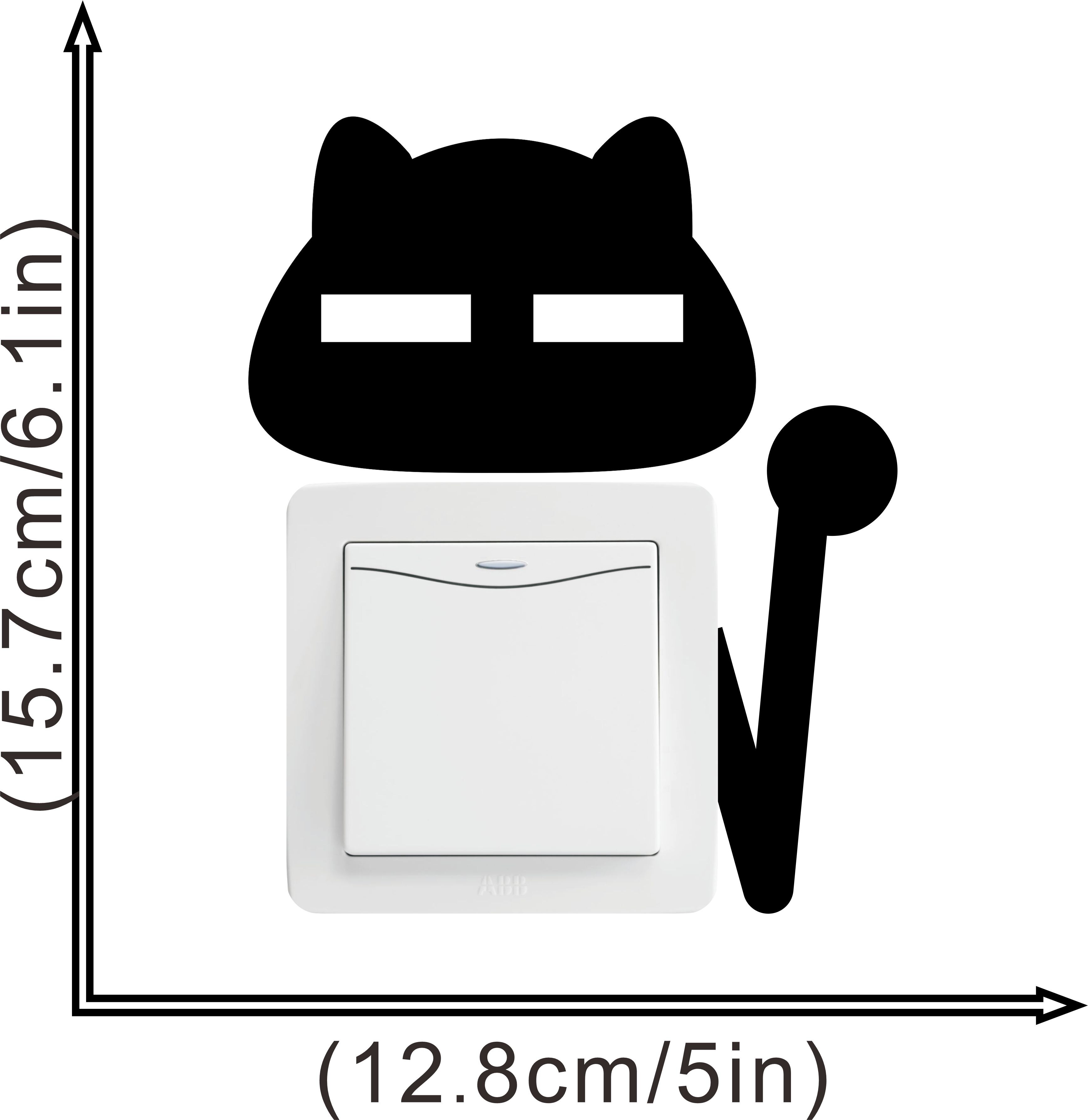 Baby bedroom living room decoration cute cat switch sticker mural art environment friendly vinyl DIY children's Wall Decal: 012