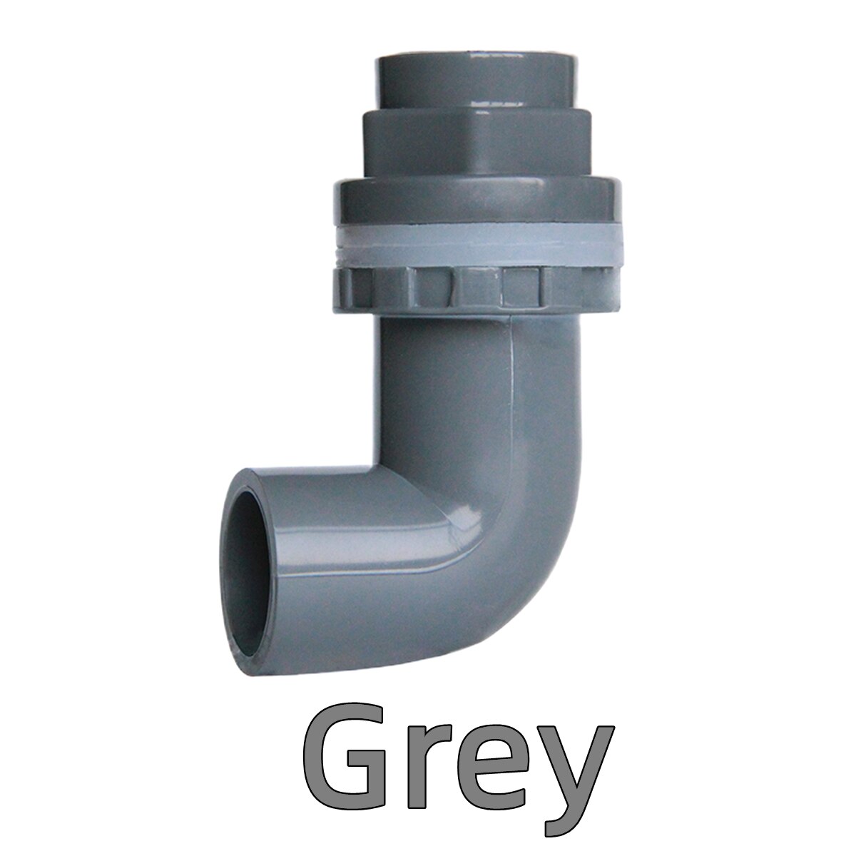 I.D20 25 32 40 50mm PVC 90° Elbow Drainage Connector Fish Tank Overflow Joints Water Inlet Outlet Supply Pipe Drain Fittings: ID 20mm / Grey