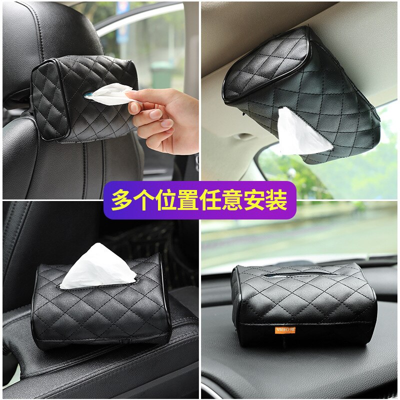 Car Tissue Box Car Hanging Tissue Box Car Supplies Tissue Box Leather Tissue Bag Back Chair Square Tissue Box Car