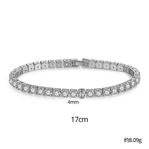 925 prata esterlina 3mm 5mm 17cm 19cm cz tênis pulseira pulseira para mulheres casamento moda jóias atacado festa presente s5650