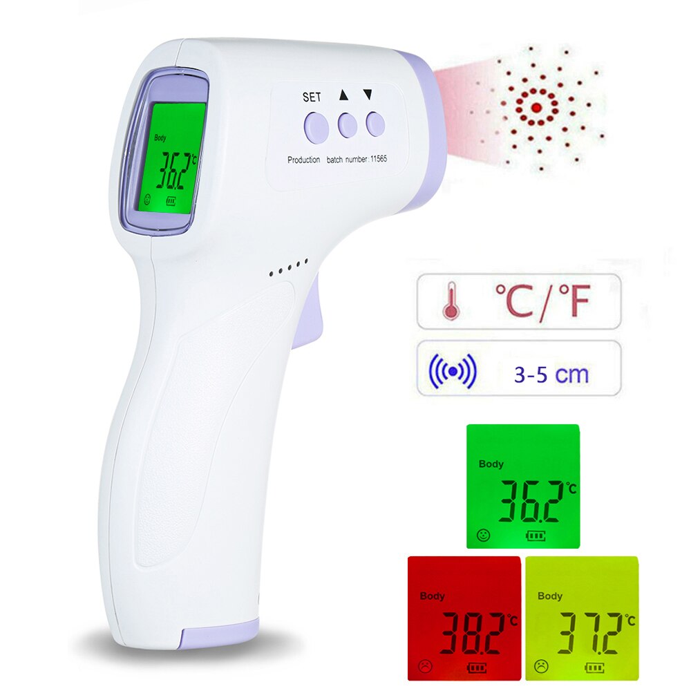 Digital Thermometer Forehead Non-Contact Body Termometro Infrared LCD Adult Body Fever IR Children Thermometer: E