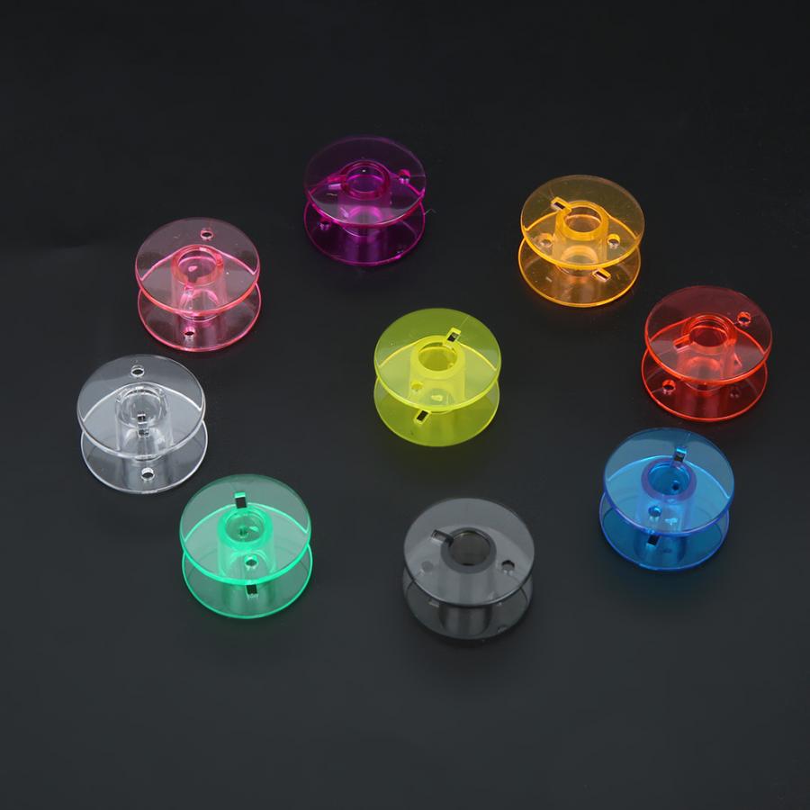 50PCS Double-deck Plastic Boxed Color Transparent Plastic Bobbins Sewing Machine Spool Tool Sewing Machine Storage Box