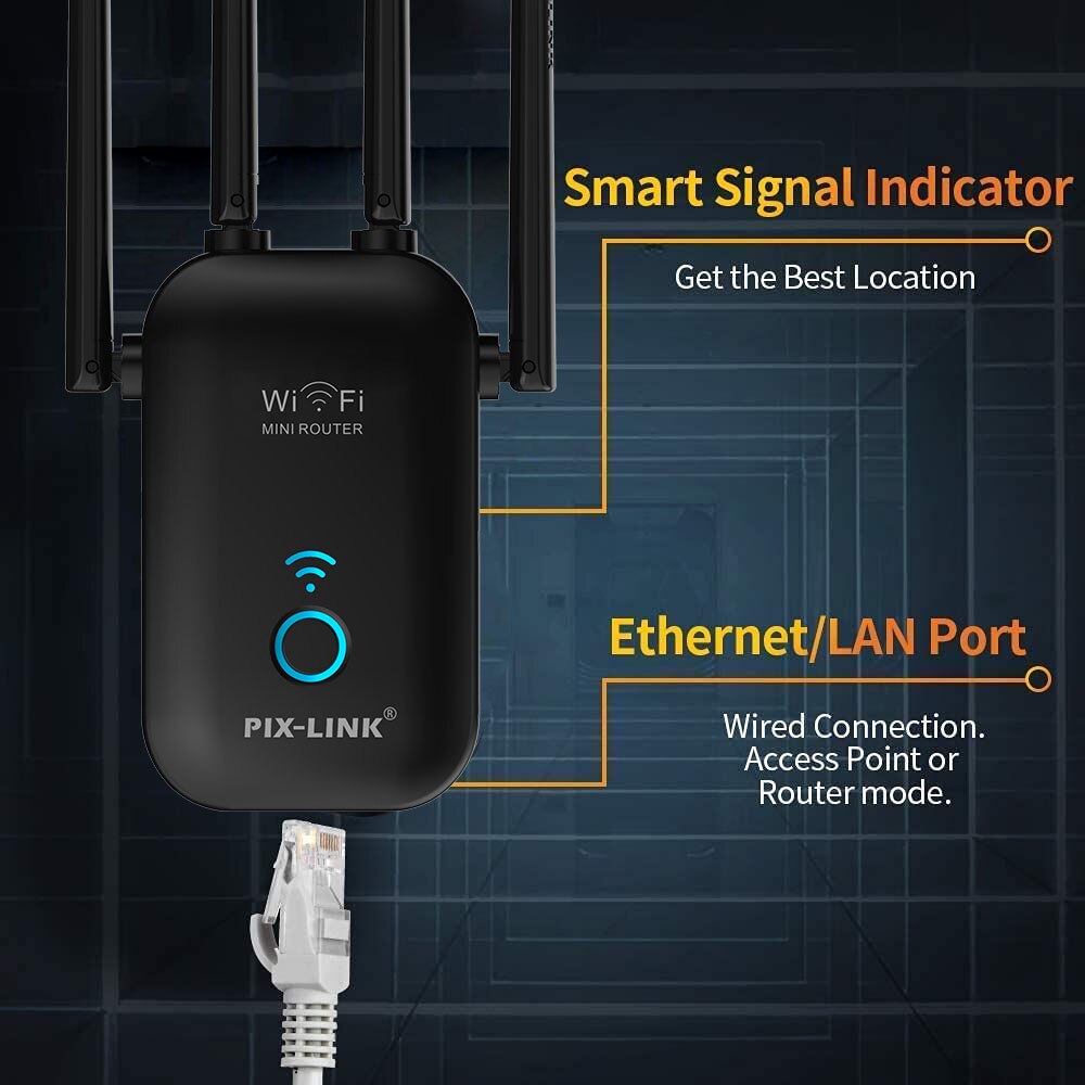 5G Wifi Rotuer Repeater Draadloze Versterker Thuis Signaal Booster AC1200 Dual Band 2.4/5G Lange Range Extender internet Pixlink AC27