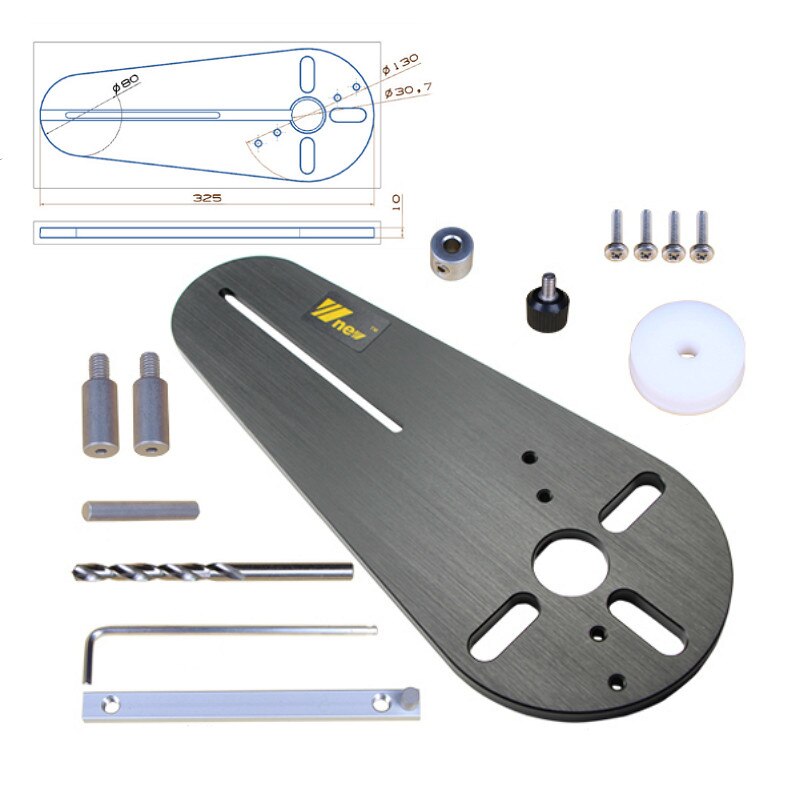 Circle Cutting Jig for Bosch Makita Electric Hand Trimmer Wood Router Woodworking Milling Circle Milling Groove: Option C