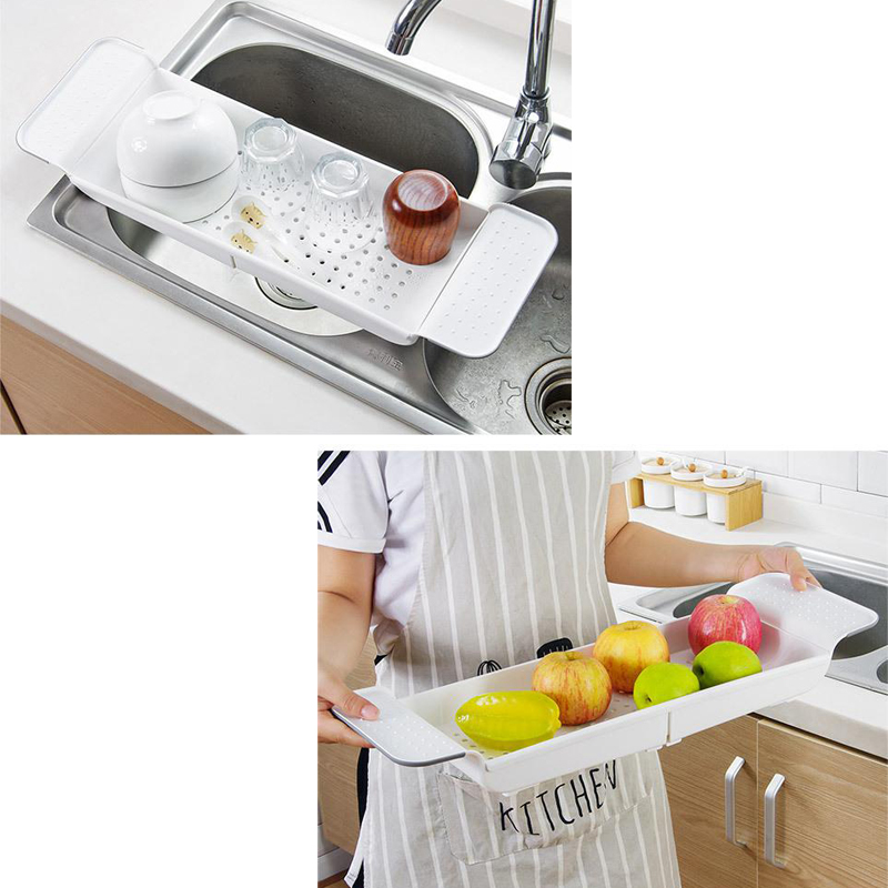 Drain Telescopic Bathtub Rack, Bathroom, Plastic Bath Basin Rack, Bathtub Tray, Kitchen Sink, Bath And Storage Rack