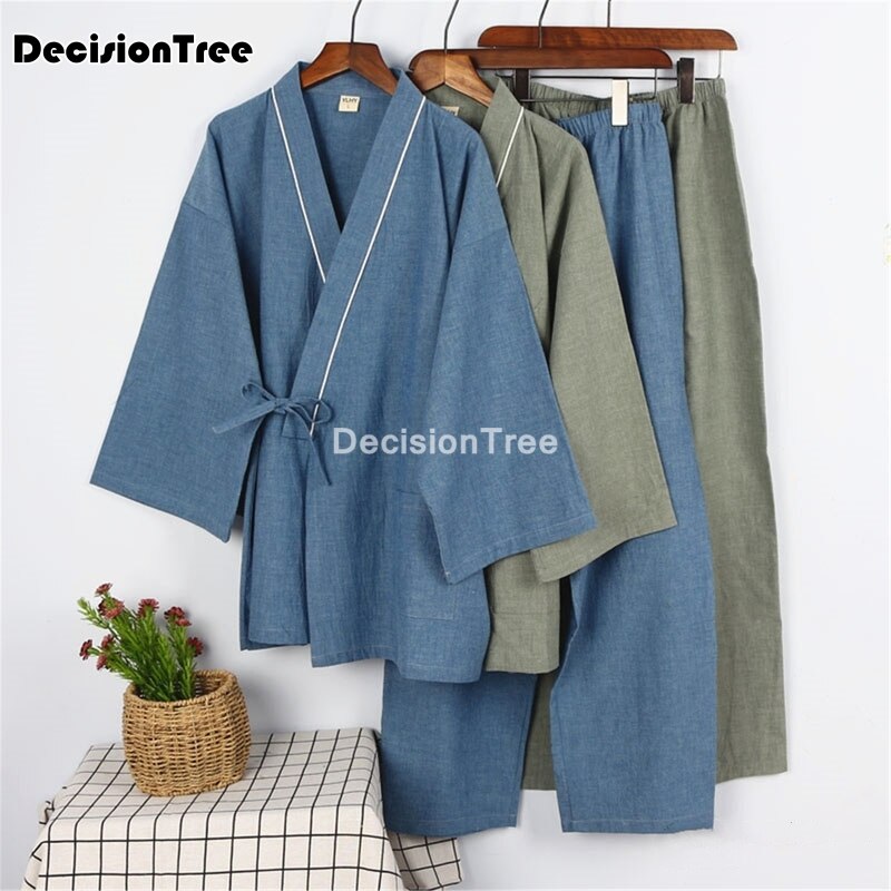 2022 pyjamas men sleepwear japanese kimono pajamas sets shorts homewear bathrobe loose bathrobes v-neck kimono pijama