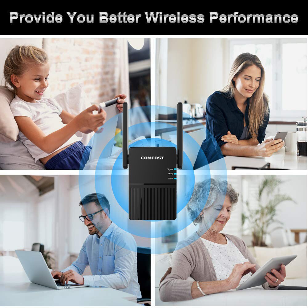 WiFi répéteur WiFi routeur Extender 2.4G 5G sans fil WiFi Booster Wi-Fi amplificateur 5Ghz Wi-Fi répéteur de Signal Wi-Fi 1200Mpbs