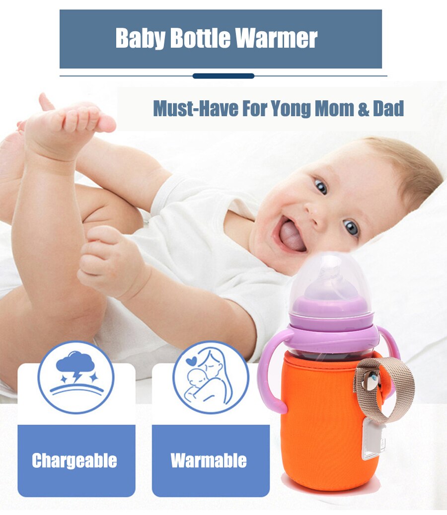 Flessenwarmer 1x Usb Melk Warmer Koeltas Draagbare Reizen Cup Warmer Baby Verpleging Fles Cover Warmer Heater Bag