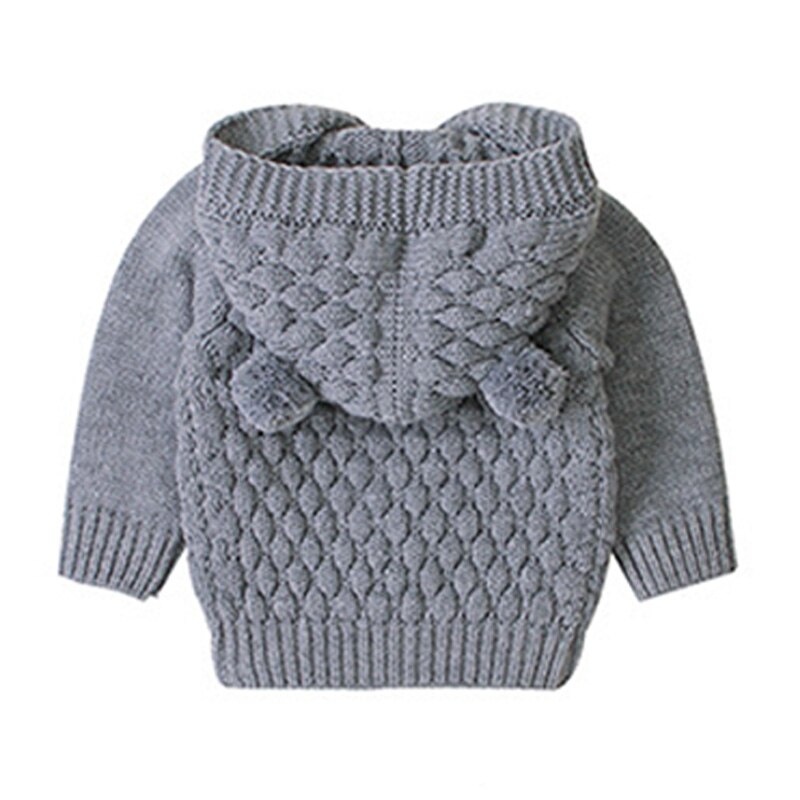 Sodawn Baby Boy Knit Cardigan Winter Warm Baby Sweater Long Sleeve Hooded Coat Jacket Children Clothing Outfits