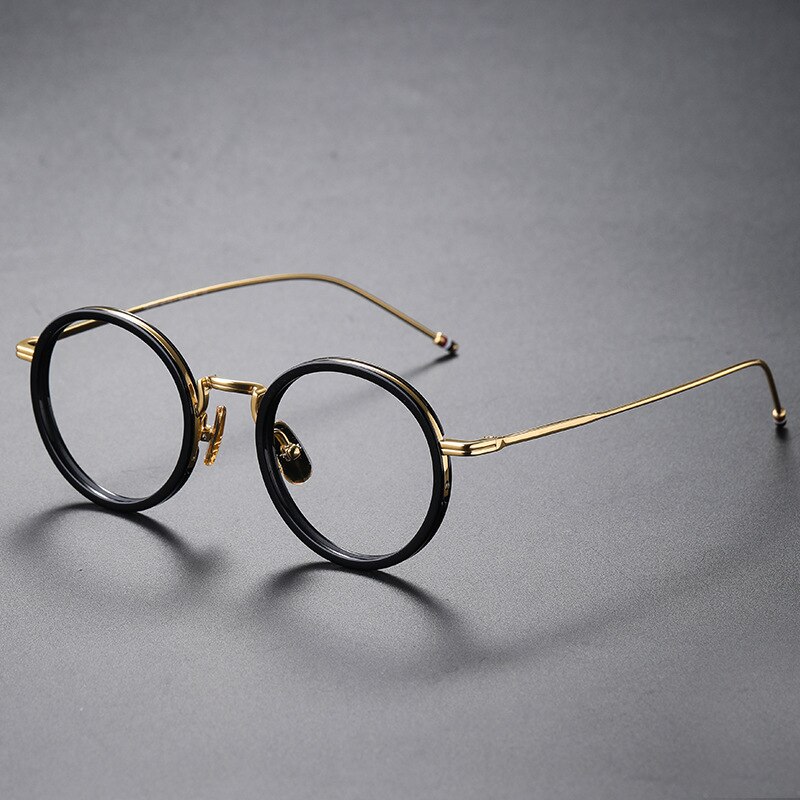 Marcos de gafas redondas Retro para hombre y mujer, lentes de lectura de acetato de titanio puro para miopía, de , Thom TBX906