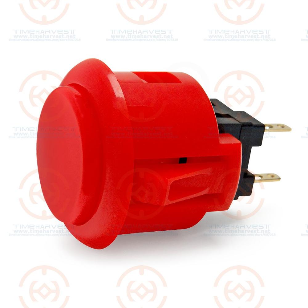 20 stks originele (OBSF-24) Sanwa Drukknop Drukknop voor Muntautomaat Arcade Game Machine game kast onderdelen accessoires: Rood