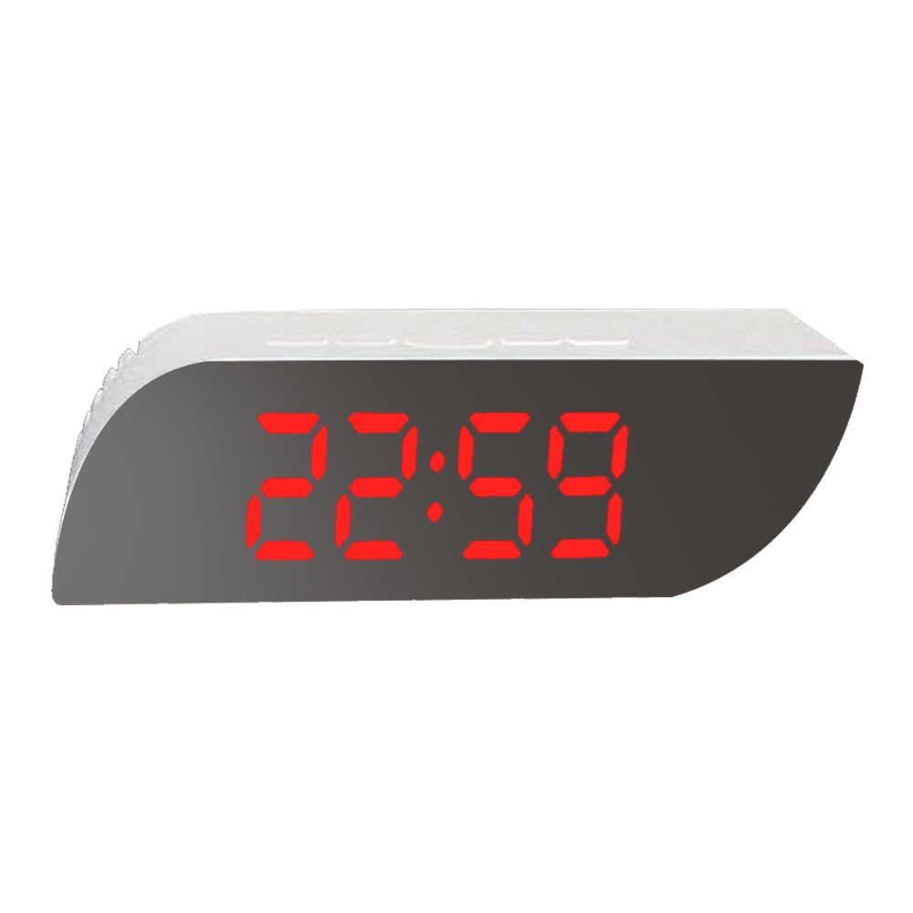 LED Display Alarm Clock Digital Mirror Multifunction Snooze Desk Clock Temperature Calendar USB/AAA Powered Electronic: w and w