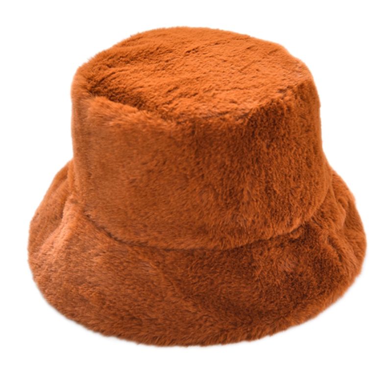 Kvinder piger vinter fortykket fluffy plys cap almindelig ensfarvet bred skygge solbeskyttelse pakke udendørs fisker hat: Cm