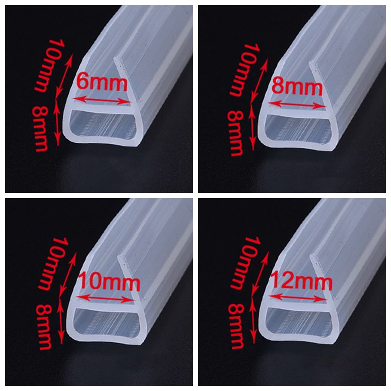 1 M 6-12mm Verruim F U H Vorm Glazen Deur Afdichtingen Silicone Rubber Douche Deur Venster glas Afdichting Strip Afdichting Raam Deur