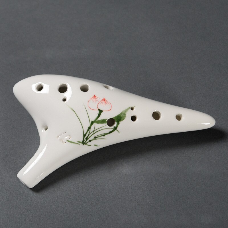 12 agujeros Alto C Ocarina pintado a mano instrumento Musical para de principiante Ocarinas accesorios de música 5 colores: C