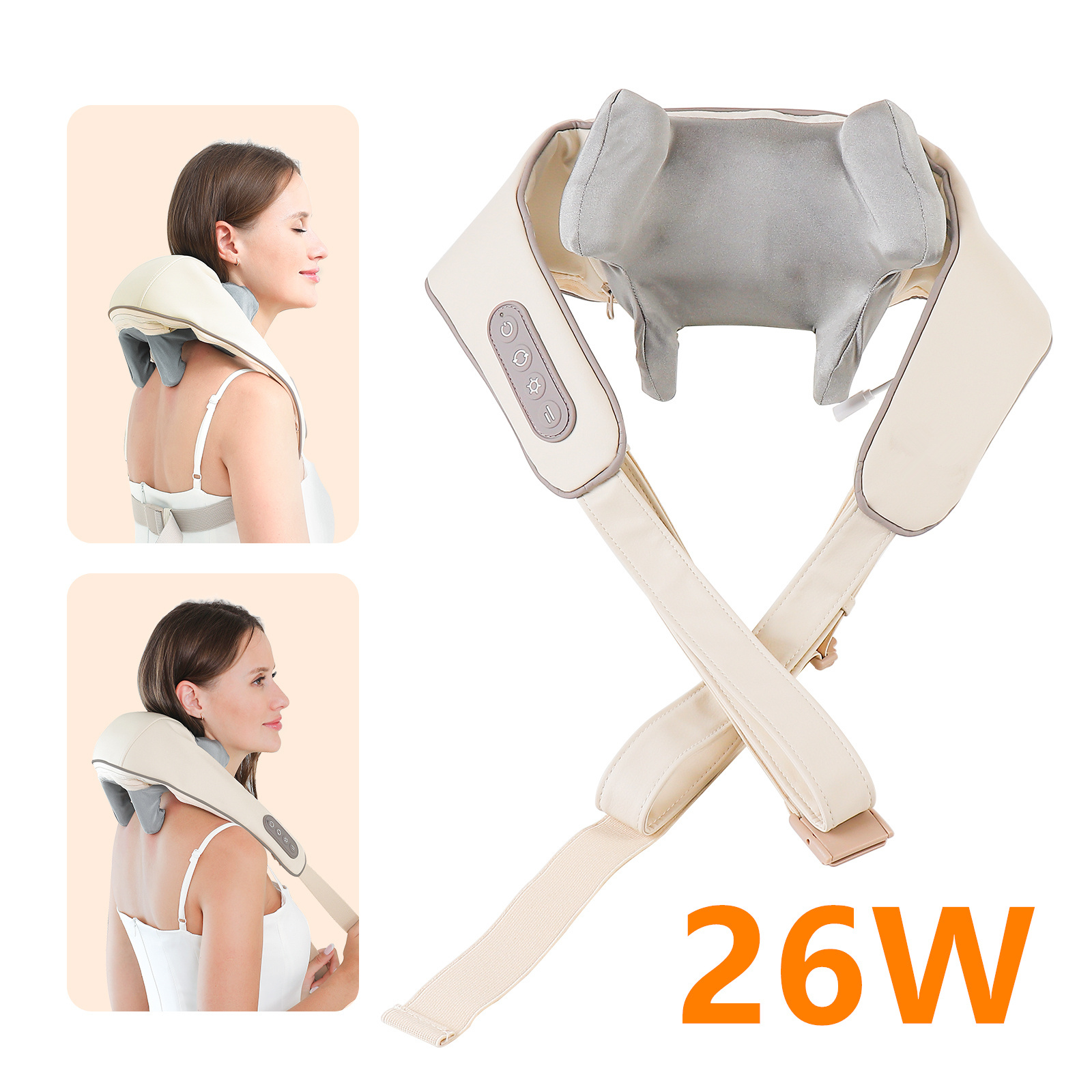 Foreverlily-masajeador inalámbrico para cuello y hombros, chal de masaje para amasar hombros y espalda, masajeador Cervical para cuello Trapezius, 26W: Multicolor