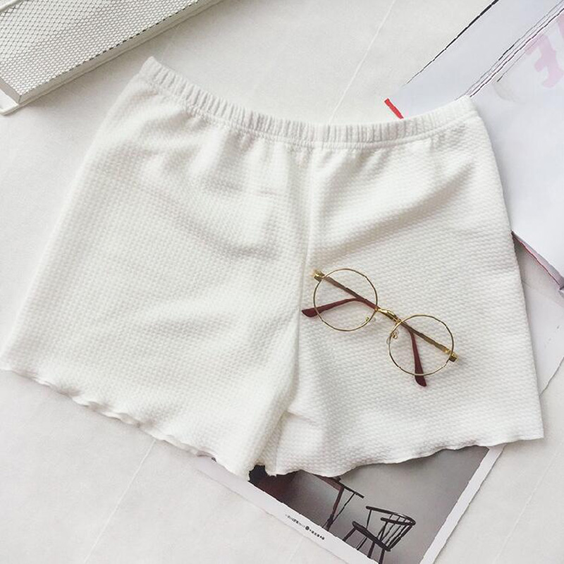 Kvinder bløde sømløse korte sikkerhedsbukser sommer under nederdel shorts bomuld åndbare korte tights komfortable trusser: Hvid