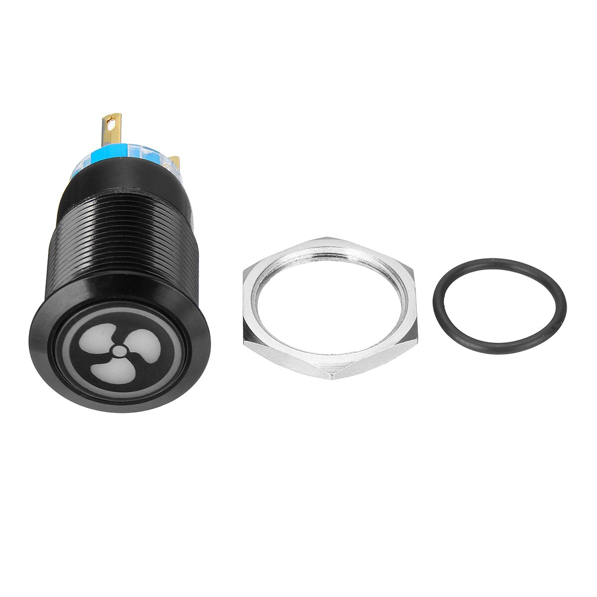 19mm LED drücken Taste Schalter Lüfter momentan Selbst-sperren Schalter Für Auto Stiefel Armaturenbrett Tafel