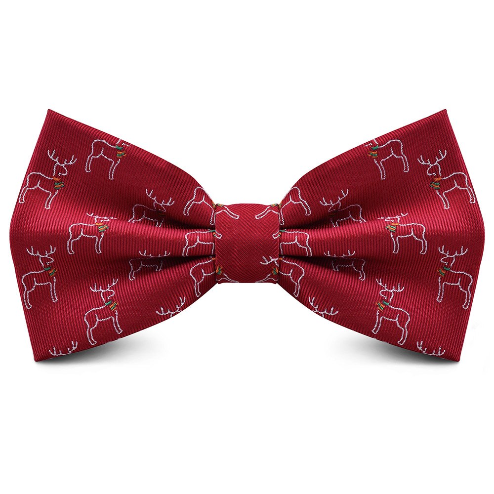 GUSLESON Double Fold Men's Christmas Bow ties Festival Theme Bowties Pre-Tied Neckwear Snow Tree Pattern Novelty Bow Tie: 11