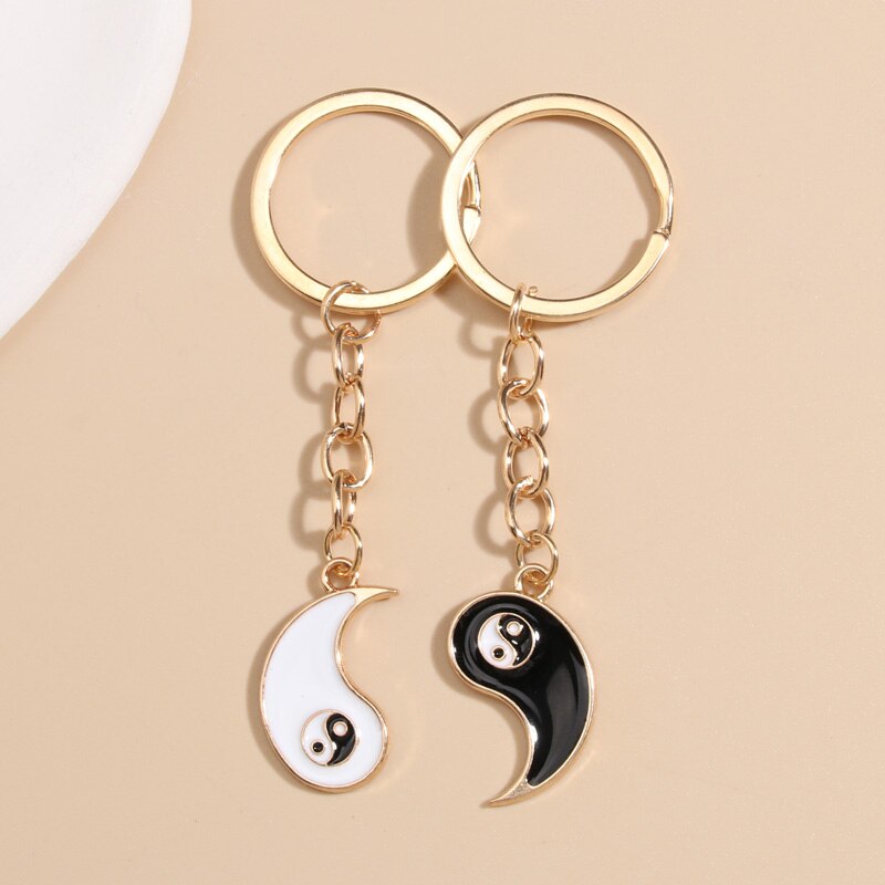 Yin Yang Tai Chi Sleutelhanger Bff Beste Vrienden Paar Bijpassende Sets Voor Vrouwen Mannen Sleutelhanger: E4435