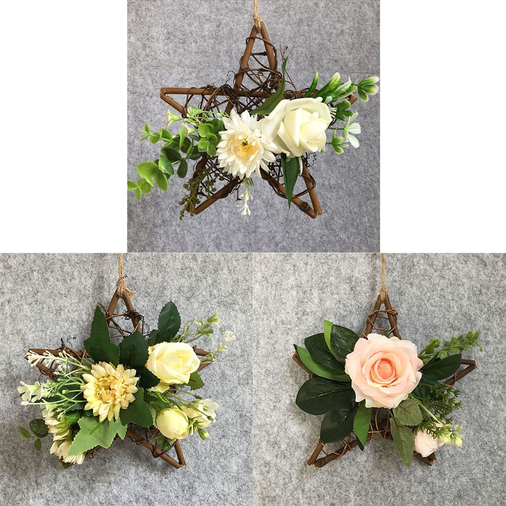 Christmas Natural Rattan Weaving Garland Base for Wedding Party DIY Decorations Photo Prop Window Door Lintel Decor Wreath