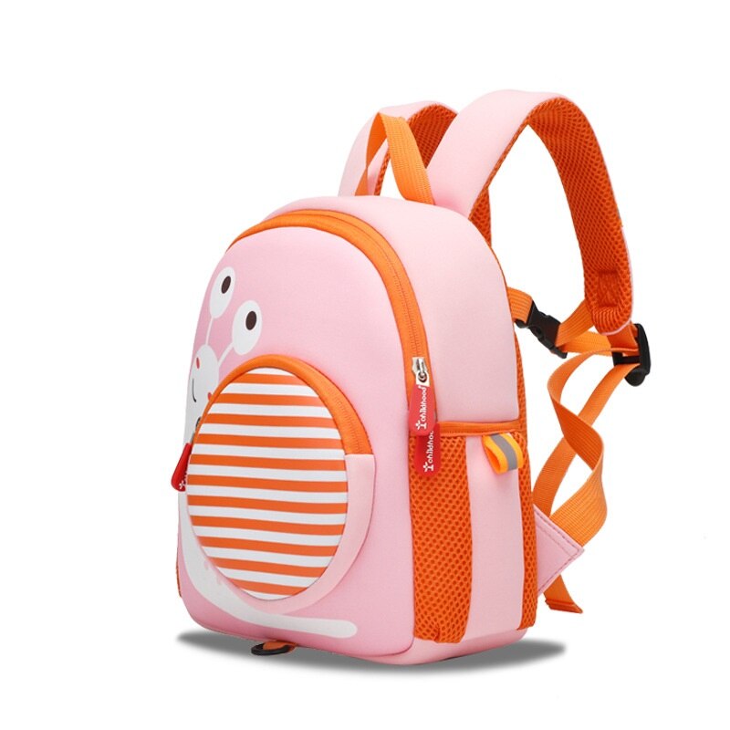 Sacs d'école pour enfants, motif escargot, sac à dos en néoprène sbr anti-perte et sûr pour filles: Default Title
