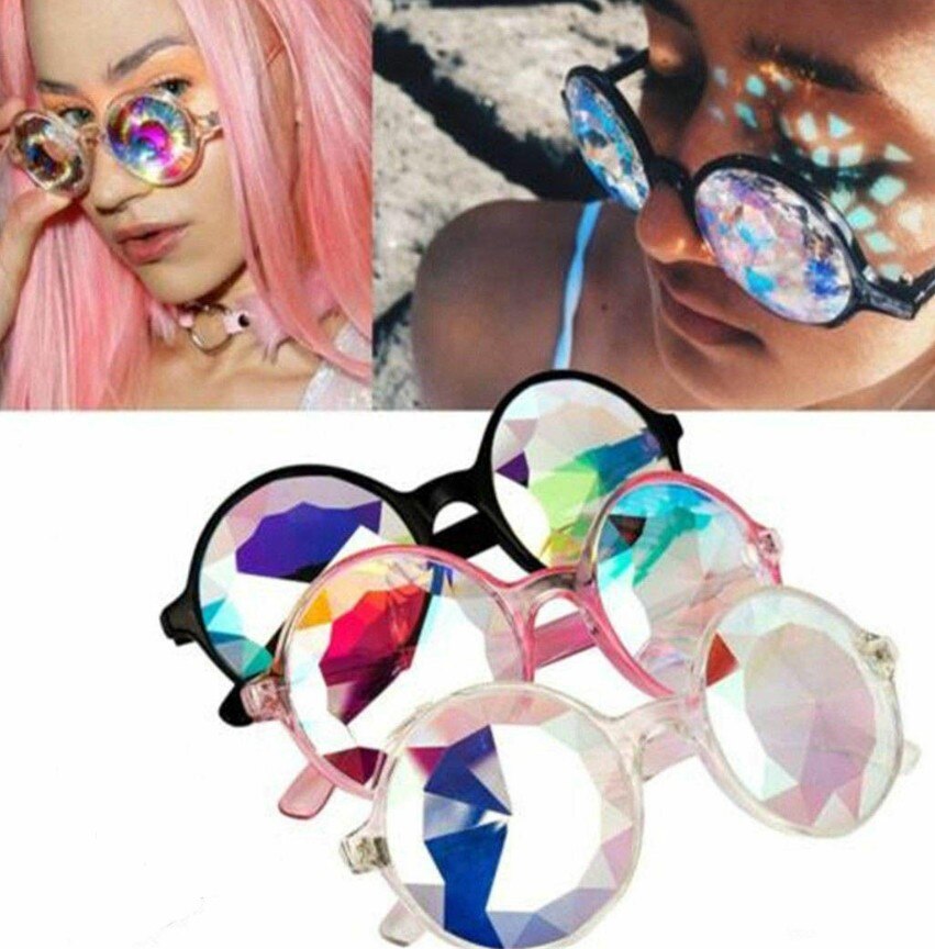 Ronde Caleidoscoop Bril Vrouwen Halloween Rave Festival Zonnebril Holografische Glazen Kleurrijke Celebrity Party Brillen