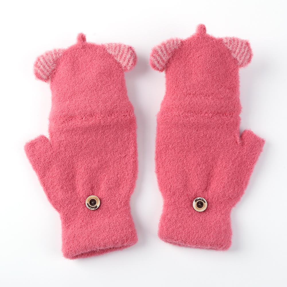 2 stücke freundlicher Warme Handschuhe Mädchen Jungen Halbe Finger Handschuhe Winter Warme Nette Fäustlinge Hand Muff Karikatur Handschuh Für freundlicher 2-6 jahre alt