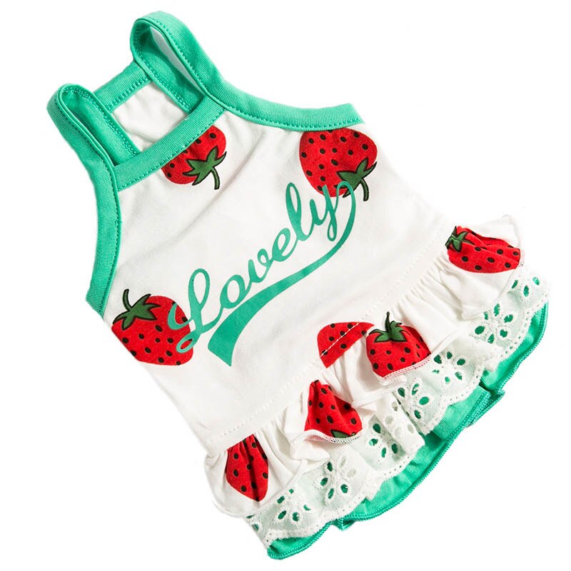 Pet Dog Clothes Spring Pet Shirt Clothing For Small Medium Dogs Costume Strawberry Puppy Pet Clothes Couple Dog Costume Dress