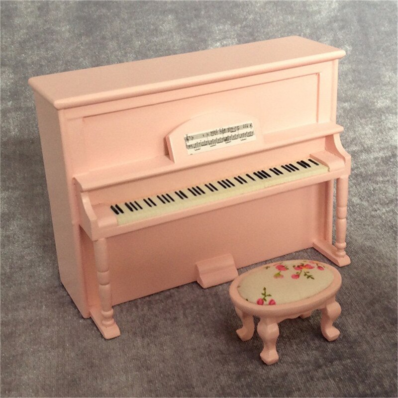 1 Set Miniature Wooden Piano Children's Toys Mini Doll Scale Model for 1/12 Dollhouse Wood 1:24 > 3 Years Old Panghuhu88: Pink