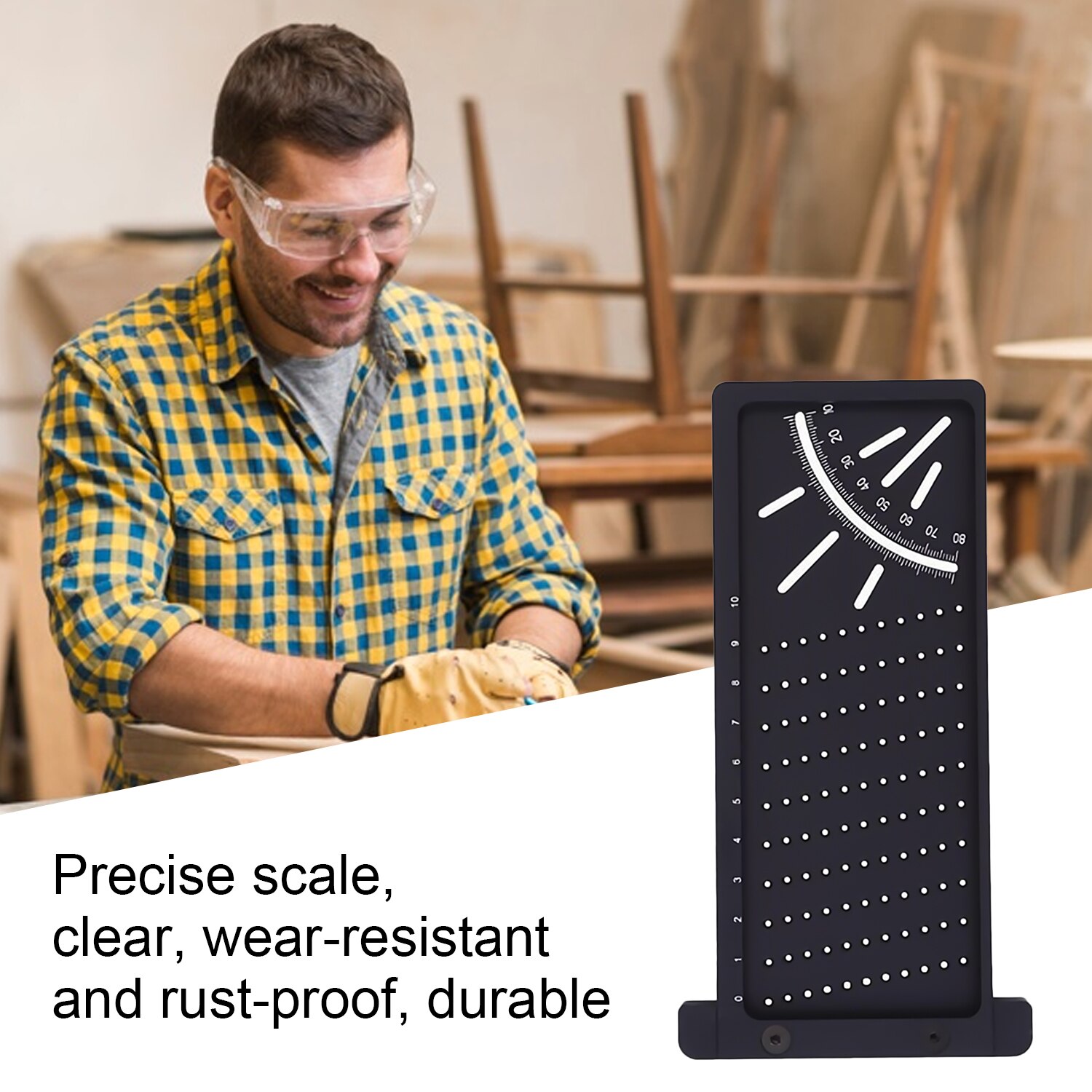 Multi-function 3D Mitre Angle Measuring Ruler Square Size Measure Tool with Gauge for Carpenter Woodworking Woodwork Tools