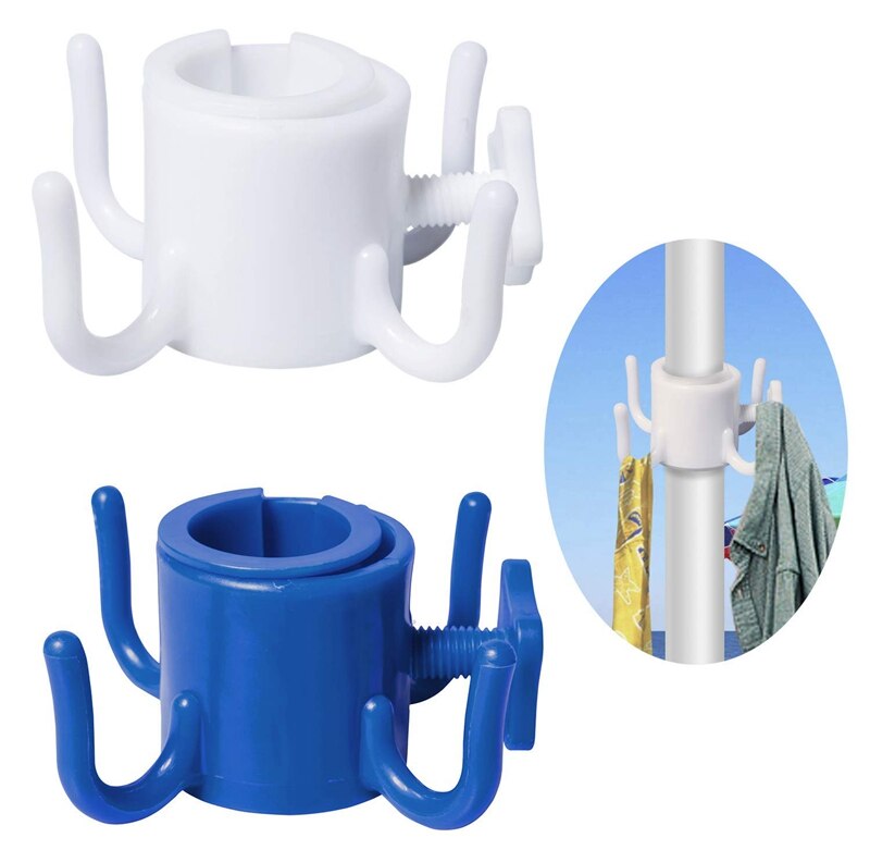 2 paquetes de ganchos colgantes para sombrilla de playa, gancho de plástico de 4 puntas para sombrillas, bolsas de playa, sombreros, ropa, cámara, Sungl