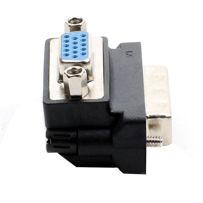 DVI-I 24 + 5 Male Naar Vga 15 Pin Female 90 Graden Haakse Converter Adapter Hd Converter Adapter 15 pin Vga Naar Dvi 24 + 5 Adapter