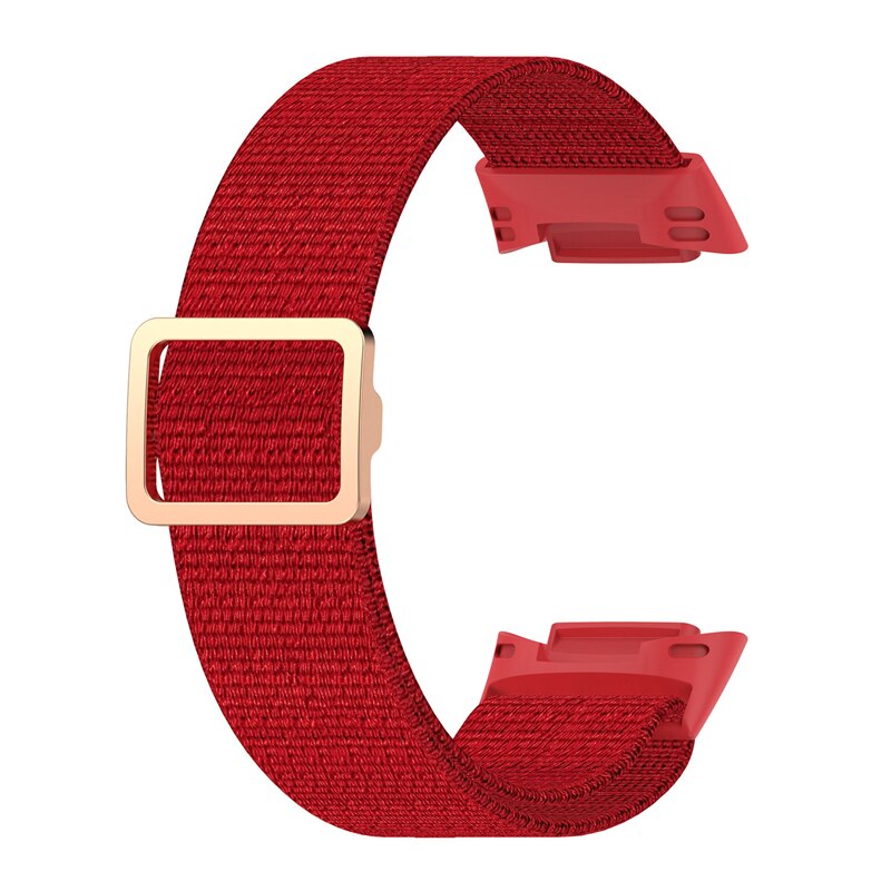 Nylon Horloge Band Voor Fitbit Lading 5 Band Zacht Ademend Sport Armband Loop Polsbandjes Voor Fitbit Lading 5 Vervanging Riem: Red