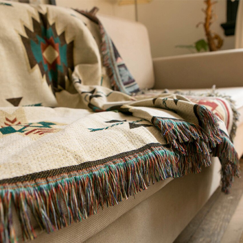 LISM nouvelle bohème coton lin couverture Mandala géométrie canapé couverture lit décoration de la maison Plaid couverture suspendue